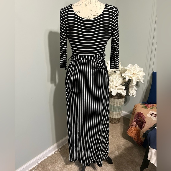 CJLA Black and White Striped Tie Dress - Picture 3 of 9